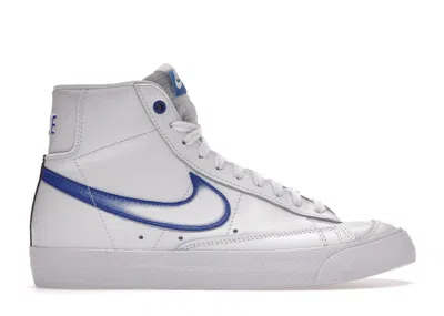 Pre-owned Nike Blazer Mid Airbrush (women's) Sneakers In White/royal