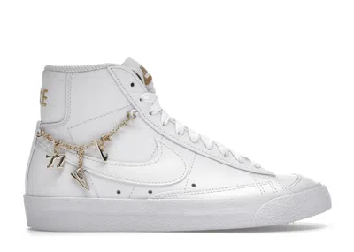 Pre-owned Nike Blazer Mid Lx Pendants (women's) Sneakers In White/metallic Gold