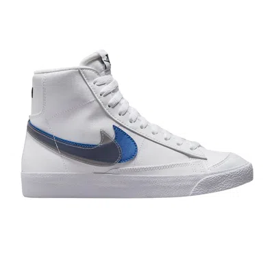 Pre-owned Nike Blazer Mid Next Nature Gs 'double Swoosh - White Hyper Royal' | Kid's Size 7