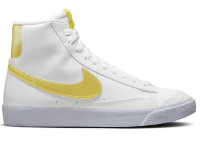 Pre-owned Nike Blazer Mid Next Nature Sneakers In White/citron Tint/speed Yellow