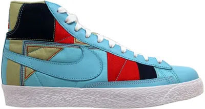 Pre-owned Nike Blazer Mid Premiumred (women's) Sneakers In Powder Blue/white In Multi