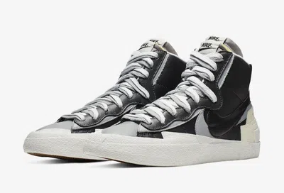 Pre-owned Nike Blazer Mid Sacai Black Grey Bv0072-002 In Gray