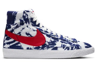 Pre-owned Nike Blazer Mid Se University Blue Tiedye Sneakers In University Red/blue Void/white