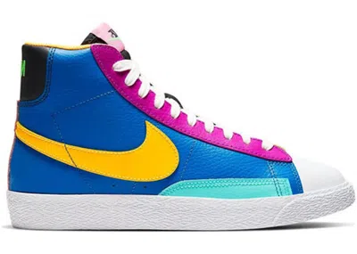 Pre-owned Nike Blazer Mid Sneakers In Battle Blue/aurora/vivid Purple