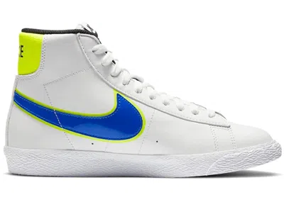 Pre-owned Nike Blazer Mid Sneakers In White/racer Blue/volt