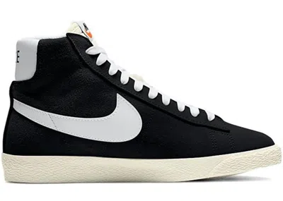 Pre-owned Nike Blazer Mid Suede Sneakers In Black/white/sail