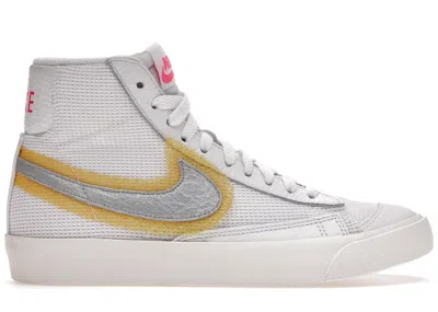 Pre-owned Nike Blazer Mid Vintage 77 Cotton Waffle (women's) Sneakers In Summit In White/university Gold/summit Whi