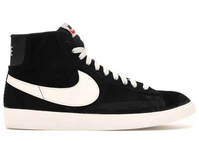 Pre-owned Nike Blazer Mid Vintage Suede (women's) Sneakers In Black/sail