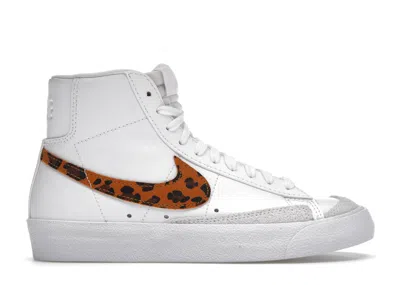 Pre-owned Nike Blazer Mid (women's) Sneakers In White/leopard