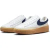 Nike Blazer Phantom Low Sneaker In White/navy/white