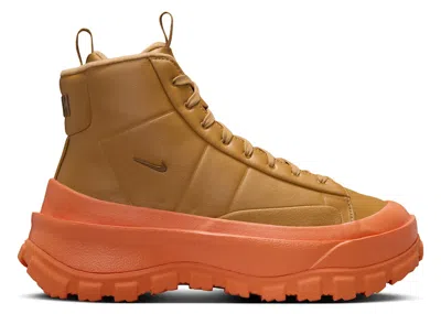 Pre-owned Nike Blazer Roam Mid Light British Tan (women's) Sneakers In Flax/safety Orange/racer Blue