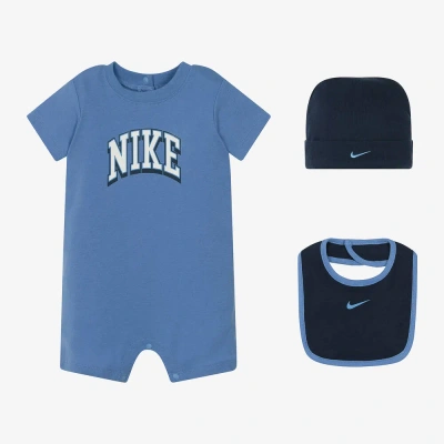 Nike Blue Cotton Baby Shortie Set