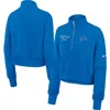 Nike Blue Detroit Lions Primetime Phoenix Half-zip Sweatshirt In Blue