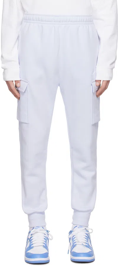 Nike Blue Embroidered Cargo Pants In Football Grey/footba