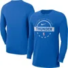 Nike Blue Oklahoma City Thunder Authentic Long Sleeve Practice T-shirt In Blue
