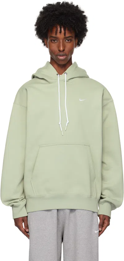Nike Blue Solo Swoosh Hoodie In Jade Horizon/white