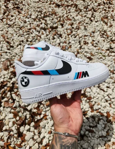 Pre-owned Nike Bmw M Af1  Air Force 1 07 White Custom / Girls Gs Men Unisex