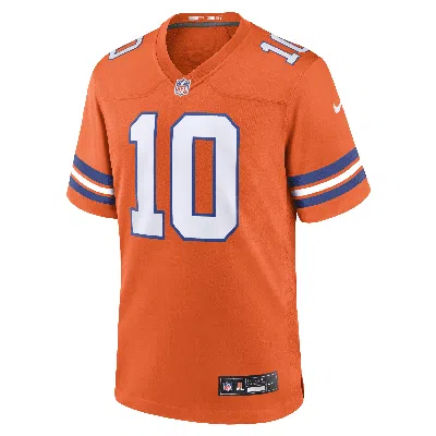 Nike Bo Nix Orange Denver Broncos Mile High Collection 1977 Throwback Player Game Jersey