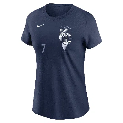 Nike Bobby Witt Jr. Kansas City Royals City Connect Fuse  Women's Mlb T-shirt In Blue