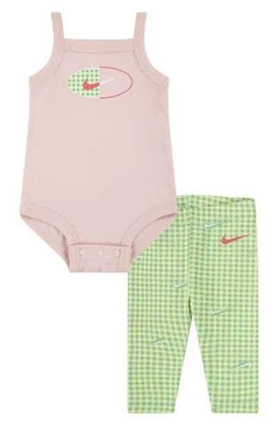 Nike Bodysuit & Leggings Set In Spring Green