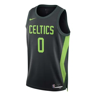 Nike Jayson Tatum Boston Celtics 2024/25 City Edition  Men's Dri-fit Nba Swingman Jersey In Black
