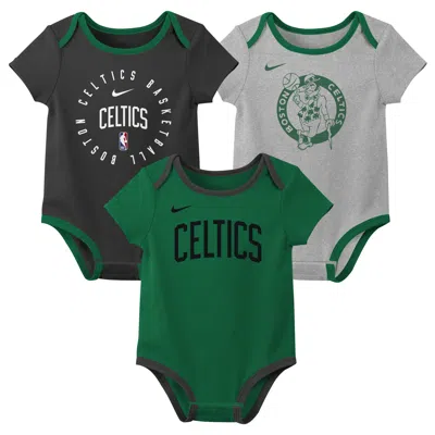 Nike Kids' Boston Celtics Baby  Nba 3-pack Bodysuit Set In Black
