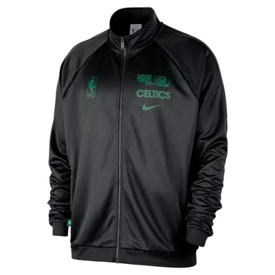 Nike Boston Celtics Club Courtside  Men's Nba Poly-knit Track Jacket In Black