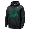 Nike Black Boston Celtics Courtside Club Pullover Hoodie In Black