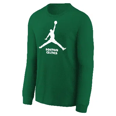 Nike Boston Celtics Essential Big Kids' Jordan Nba Long-sleeve T-shirt In Black