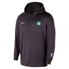 Nike Black Boston Celtics Authentic Practice Yoga Restore Pullover Hoodie In Purple