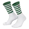 Nike Boston Celtics Stripe Logo Athleisure Casual Sports Socks Couple Style One Pair White