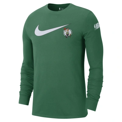 Nike Boston Celtics Swoosh Essential  Men's Nba Long-sleeve T-shirt In Green