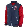 Nike Boston Red Sox Authentic Collection Dugout  Men's Mlb Full-zip Bomber Jacket In Blue