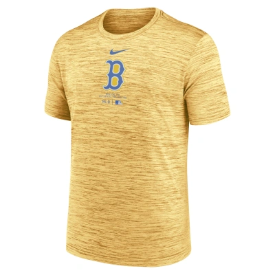 Nike Boston Red Sox City Connect Practice Velocity  Men's Dri-fit Mlb T-shirt In Yellow