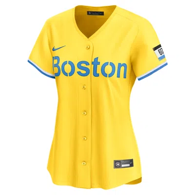 Nike Boston Red Sox City Connect  Women's Dri-fit Mlb Limited Jersey In Yellow