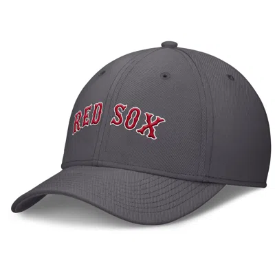 Nike Boston Red Sox Swoosh  Men's Dri-fit Mlb Hat In Grey