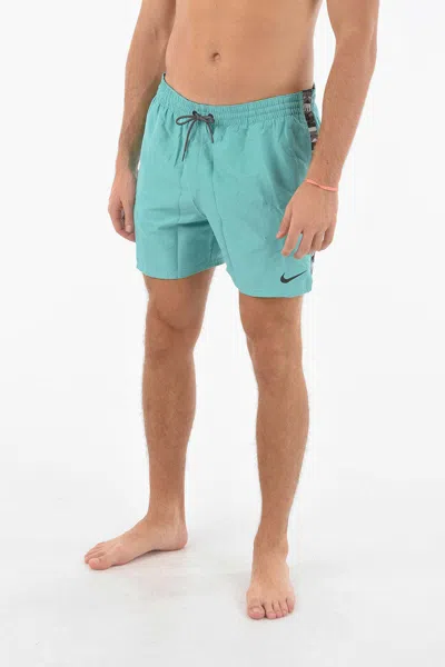 Nike Boxer Swim Shorts With Logo Band In Light Blue