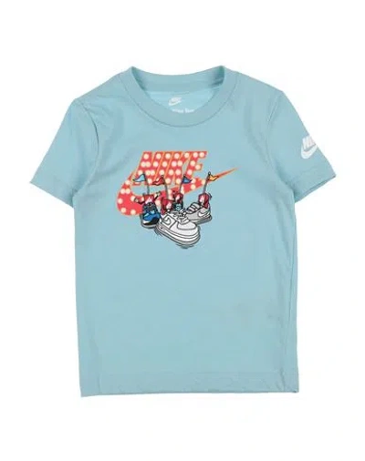 Nike Babies'  Boxy Bumper Cars Ss Tee Toddler Boy T-shirt Sky Blue Size 3 Cotton, Polyester