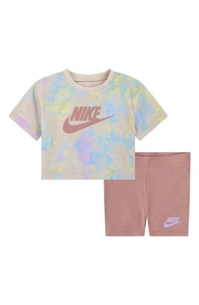 Nike Babies' Boxy Graphic T-shirt & Bike Shorts Set In Red Stardust