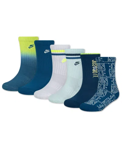 Nike Kids' Boy 4-7 Crew Socks, Pack Of 6 In Multi