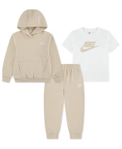 Nike Kids' Boy 4-7 Long-sleeve Hoodie, T-shirt And Jogger Pants, 3-piece Set In Multi