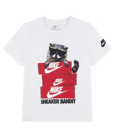 Nike Kids' Boy 4-7 Sneaker Bandit Printed Short-sleeve T-shirt In White