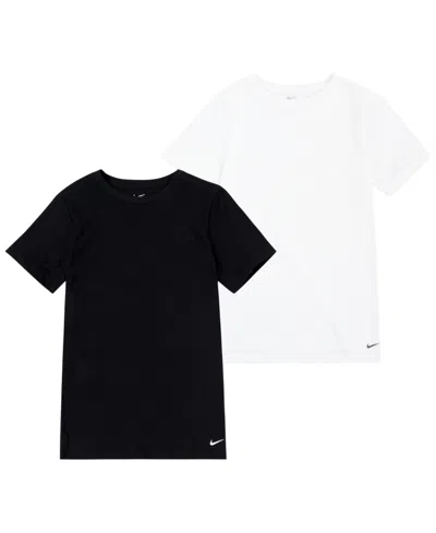Nike Kids' Boys 2pk Crew Undershirt In Black,white