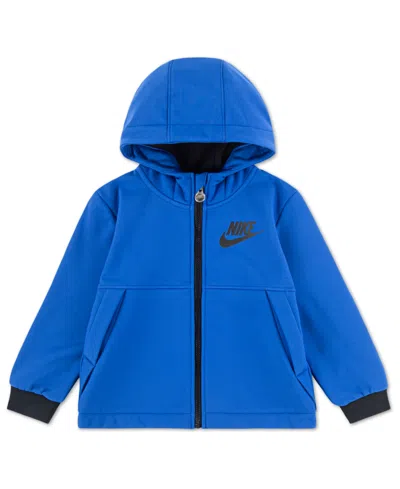 Nike Kids' Boys 2t-5 Hooded Full-zip Fleece Jacket In Blue