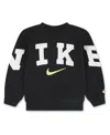 Nike Boys 2t-7 Club Chenille Fleece Crewneck Sweatshirt In Black