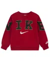 Nike Club Little Kids' Chenille Fleece Crew In Red
