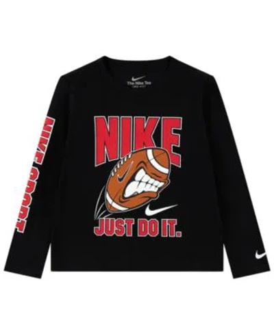 Nike Babies' Boys 2t 7 Dri Fit Long Sleeve Graphic T Shirt In Black