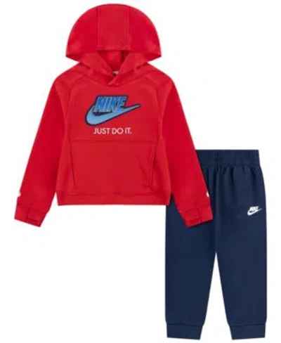Nike Babies' Boys 2t 7 Dri Fit Long Sleeve Propus Hoodie Pants 2 Piece Set In Red
