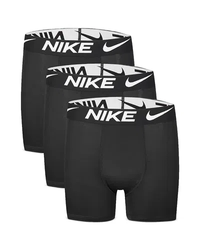 Nike Kids' Big Boys 3 Pk. Essential Dri-fit Boxer Briefs In Black