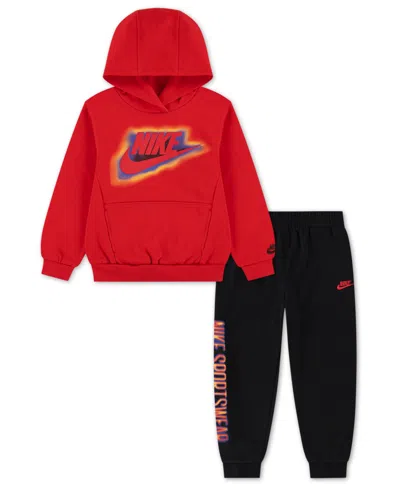 Nike Kids' Boys 4-7 2-piece Sportswear Glow With Me Lightweight Pull-on Hoodie And Pants Set In Multi